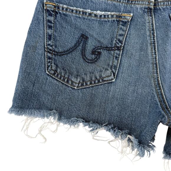 Adriano Goldschmied Jean Shorts Size 27 The Bonnie Relaxed Blue Distressed Denim - Picture 7 of 11